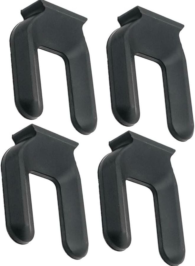 4 Pack Furniture Wheel Stoppers Non Slip Pads for Hard Floors Black - Image 1